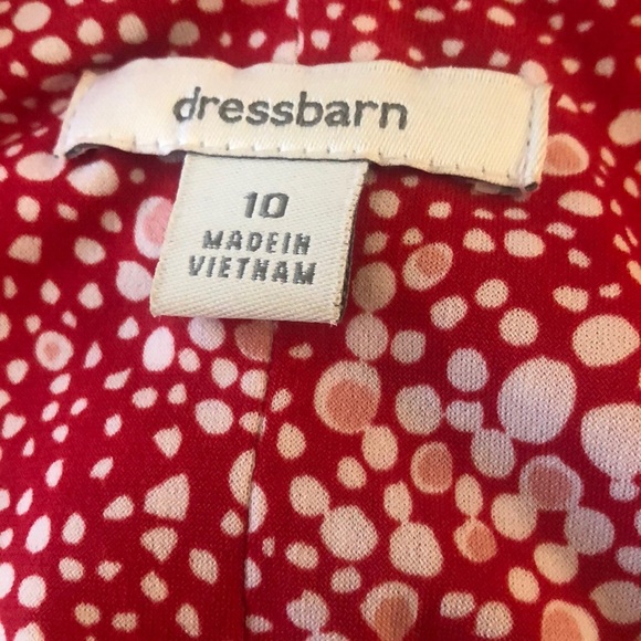 Dress Barn Red & White Floral Empire Waist Sleeveless Knee Length Midi Dress 10 - Picture 4 of 11